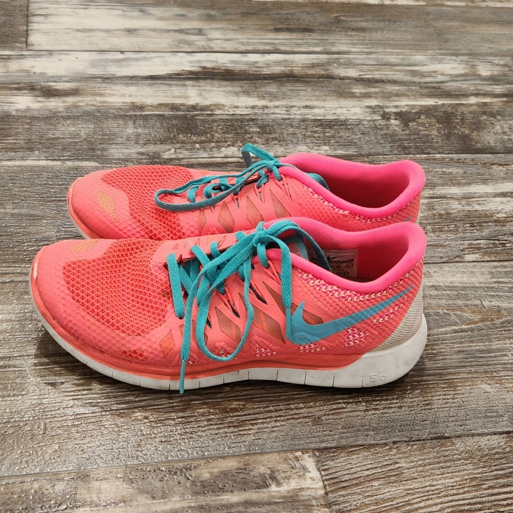 Bright pink Nikes